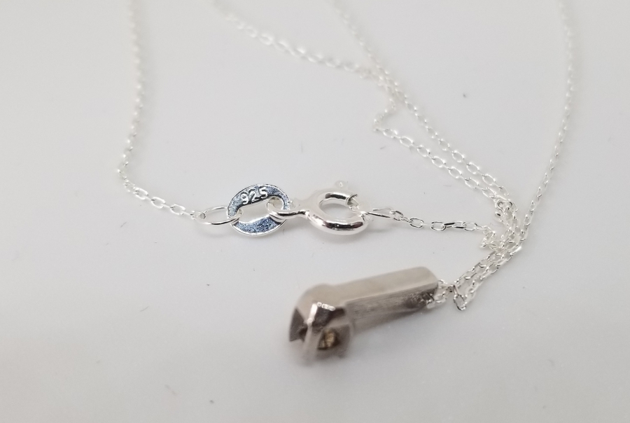 PIRLANTA TAŞLI ÖZEL YAPIM GÜMÜŞ KOLYE