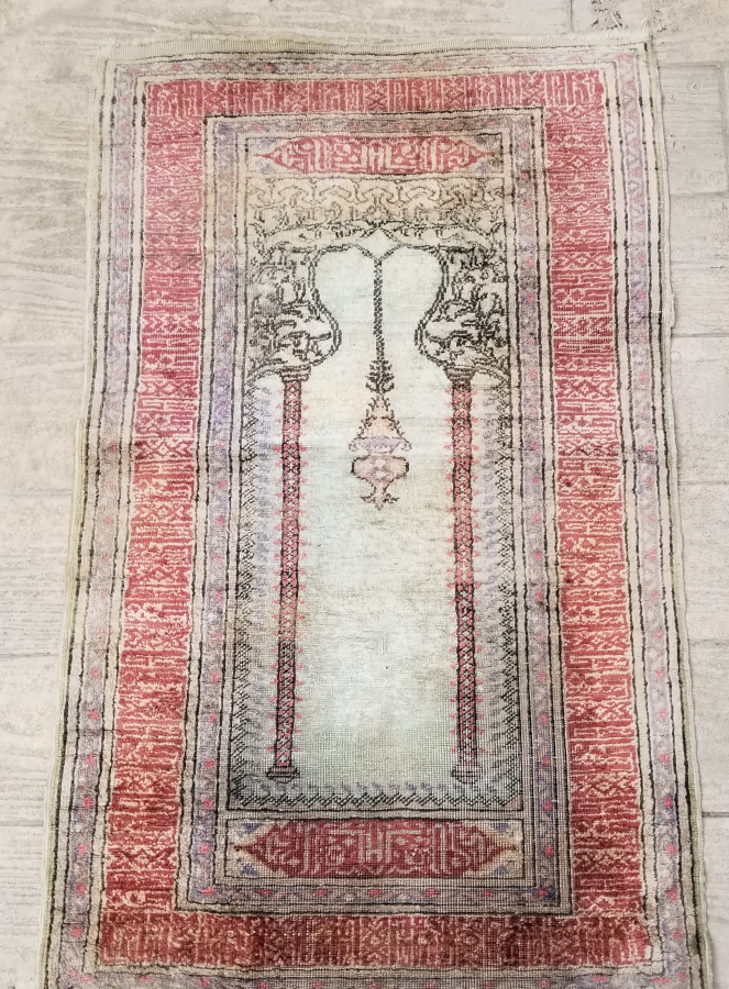 OSMANLI DÖNEMİ ÇOK NADİR İPEK HEREKE SECCADE