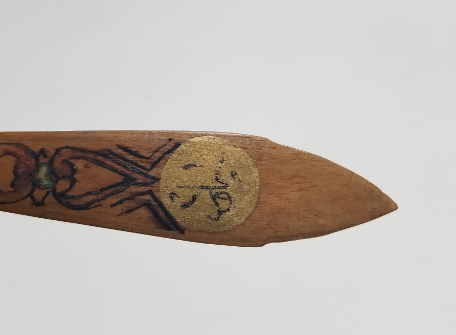 OSMANLI DÖNEMİ EL BOYAMA NADİR FORMDA ÜZERİ AYETLİ TAHTA KAŞIK