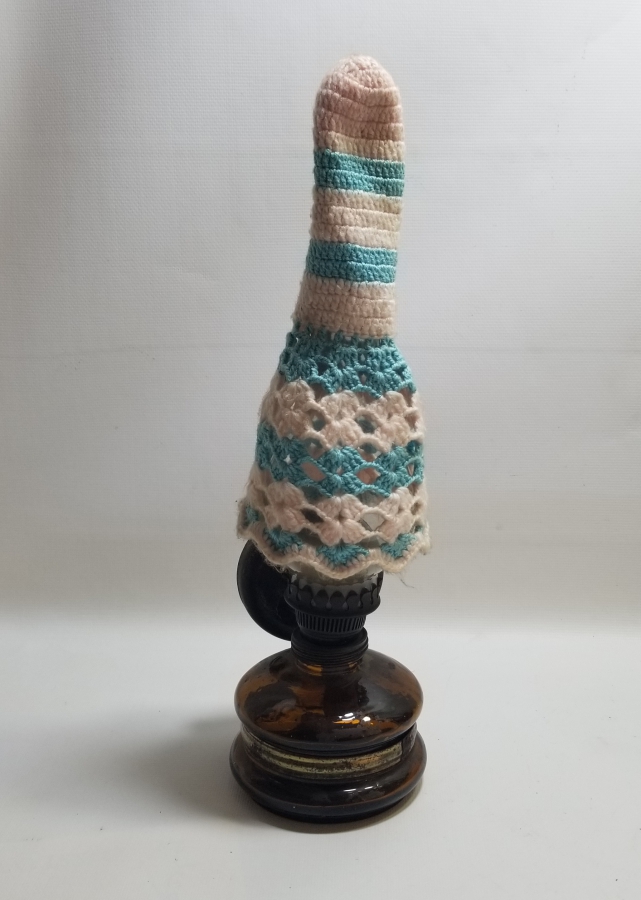 ORİJİNAL BACA KORUMASIYLA ANTİKA GAZ LAMBASI