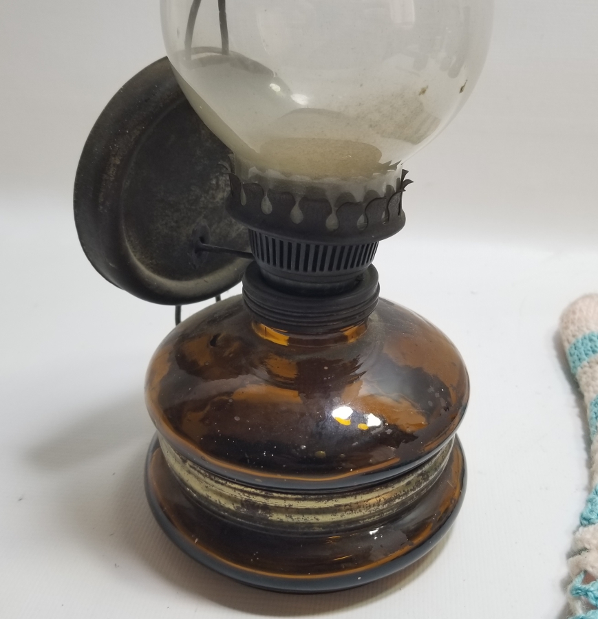 ORİJİNAL BACA KORUMASIYLA ANTİKA GAZ LAMBASI