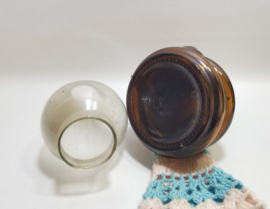 ORİJİNAL BACA KORUMASIYLA ANTİKA GAZ LAMBASI