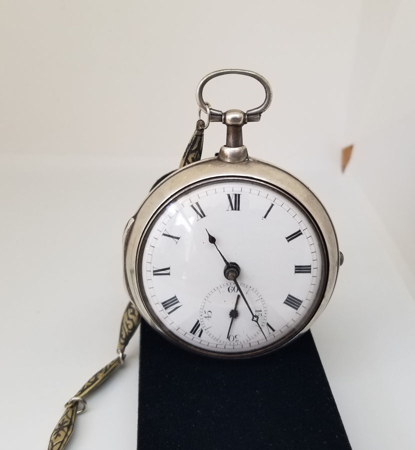 1800 BAŞLARI JOHN EVANS GÜMÜŞ ÇİFT KASA PRIOR CEP SAATİ