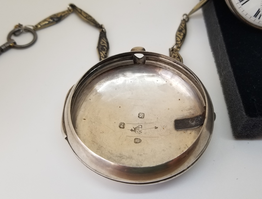 1800 BAŞLARI JOHN EVANS GÜMÜŞ ÇİFT KASA PRIOR CEP SAATİ