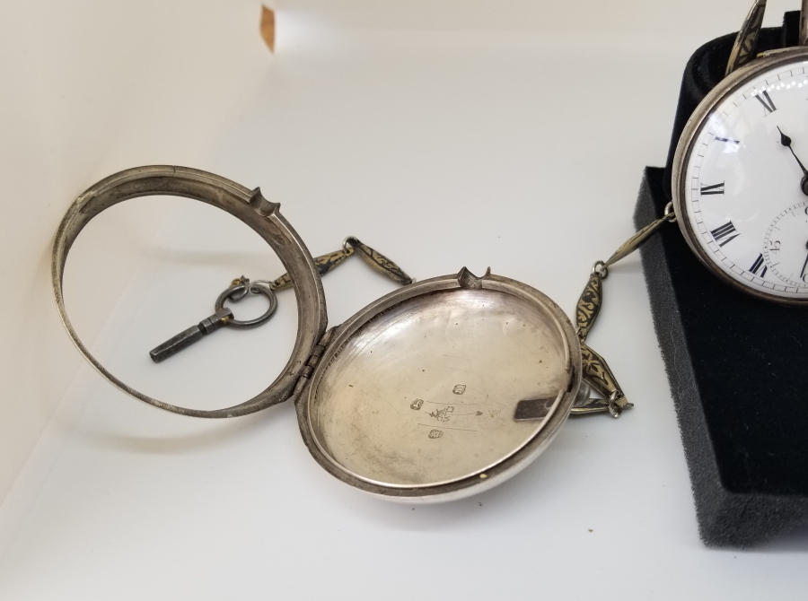 1800 BAŞLARI JOHN EVANS GÜMÜŞ ÇİFT KASA PRIOR CEP SAATİ