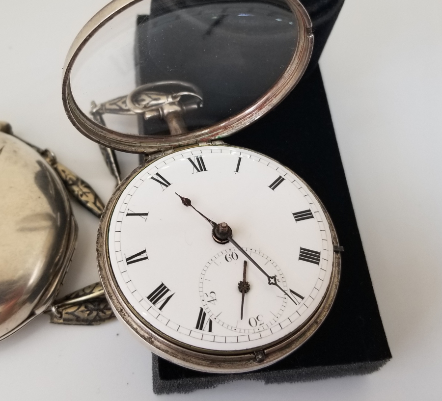 1800 BAŞLARI JOHN EVANS GÜMÜŞ ÇİFT KASA PRIOR CEP SAATİ