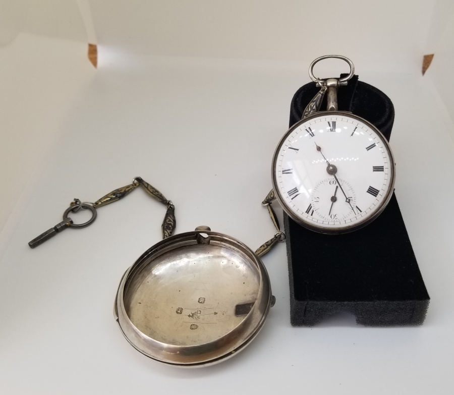 1800 BAŞLARI JOHN EVANS GÜMÜŞ ÇİFT KASA PRIOR CEP SAATİ