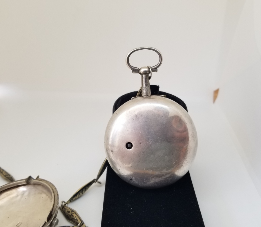 1800 BAŞLARI JOHN EVANS GÜMÜŞ ÇİFT KASA PRIOR CEP SAATİ