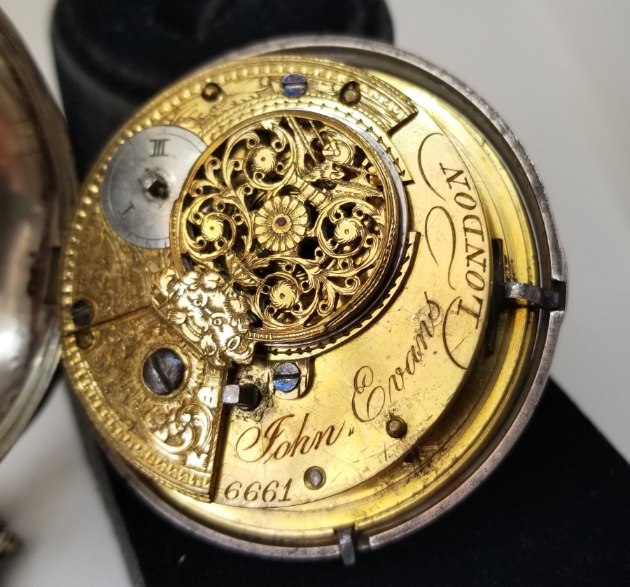 1800 BAŞLARI JOHN EVANS GÜMÜŞ ÇİFT KASA PRIOR CEP SAATİ