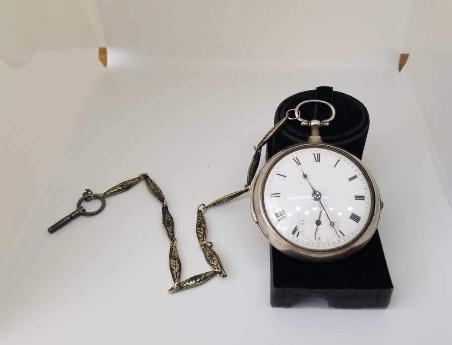 1800 BAŞLARI JOHN EVANS GÜMÜŞ ÇİFT KASA PRIOR CEP SAATİ