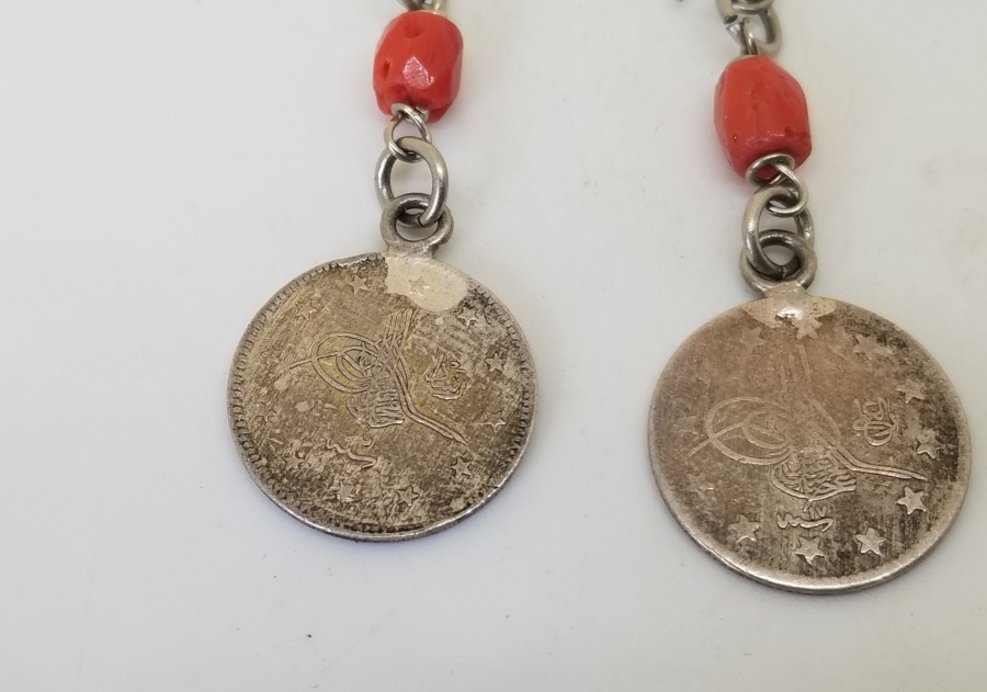 MERCANLI VE OSMANLI PARALI ÖZEL YAPIM GÜMÜŞ KÜPE