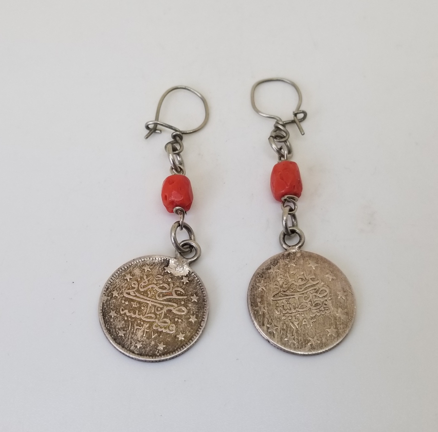 MERCANLI VE OSMANLI PARALI ÖZEL YAPIM GÜMÜŞ KÜPE