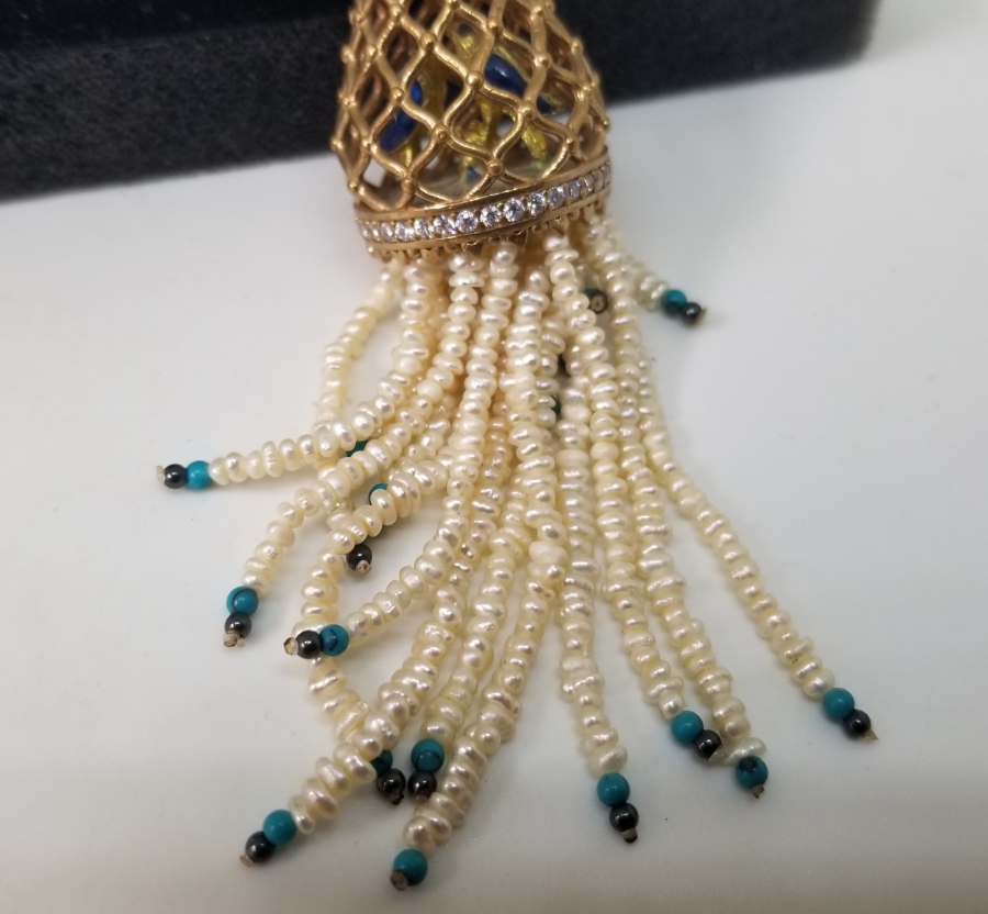 İNCİLİ ANTİKA ALTIN KAPLAMA GÜMÜŞ GERDANLIK