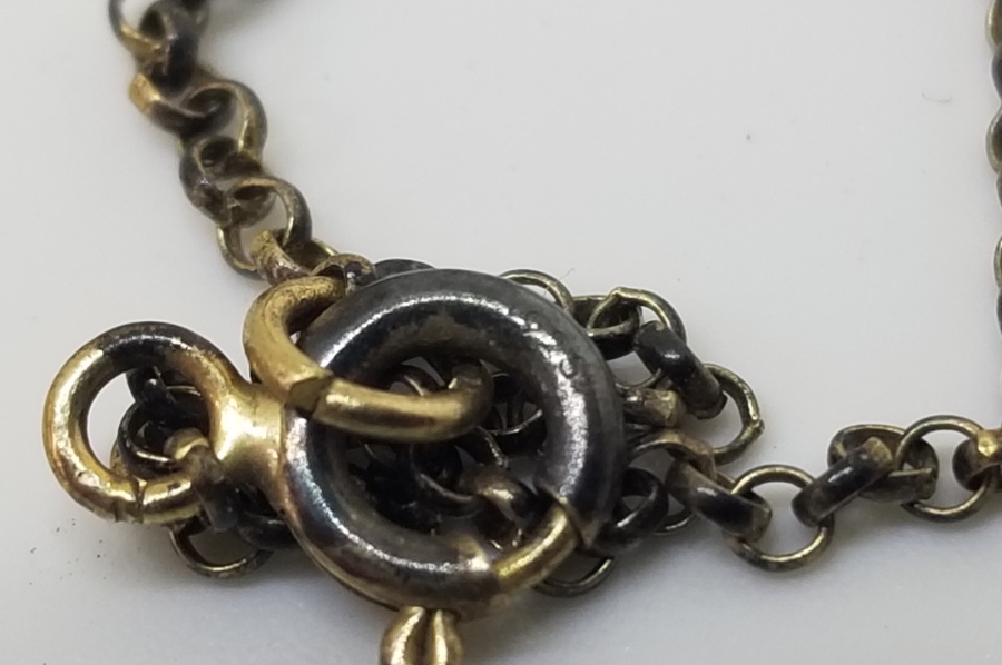 İNCİLİ ANTİKA ALTIN KAPLAMA GÜMÜŞ GERDANLIK