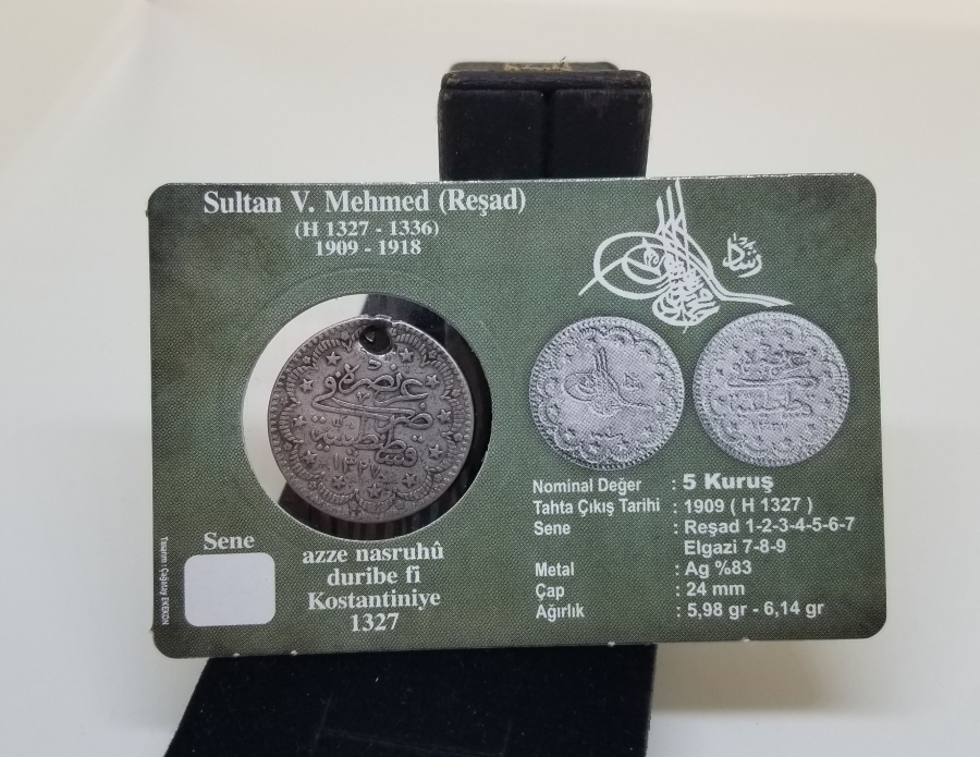 SULTAN MEHMET REŞAD DÖNEMİ GÜMÜŞ 5 KURUŞ MECİDİYE