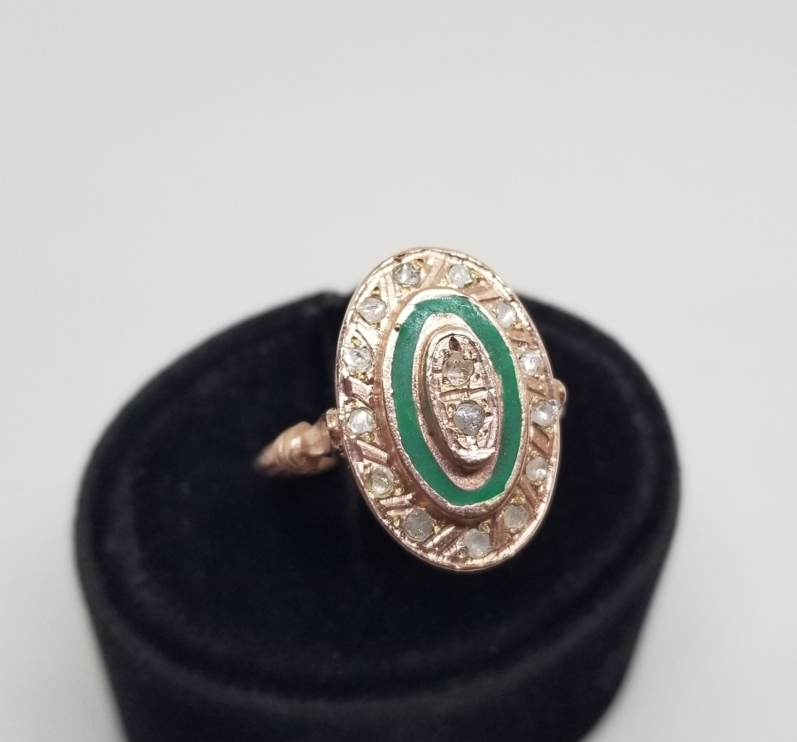 FRANSIZ MEKİĞİ MODELİ ELMAS TAŞLI YÜZÜK