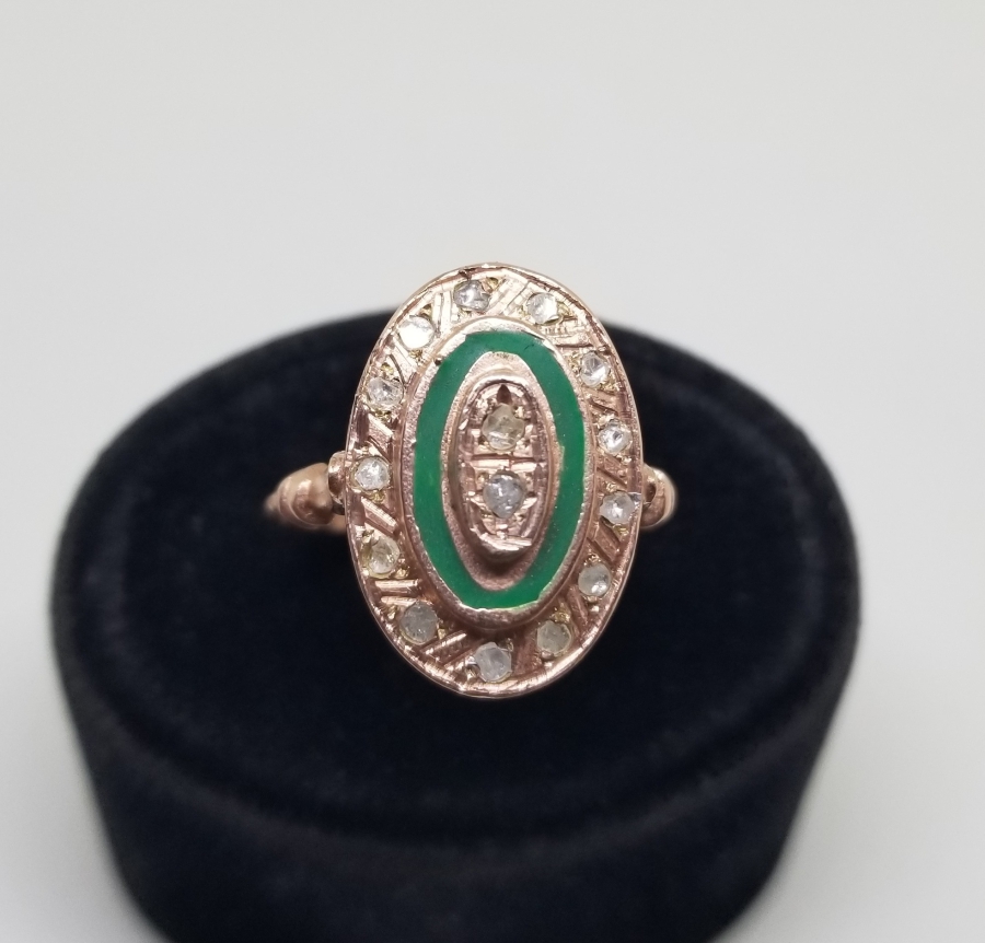 FRANSIZ MEKİĞİ MODELİ ELMAS TAŞLI YÜZÜK