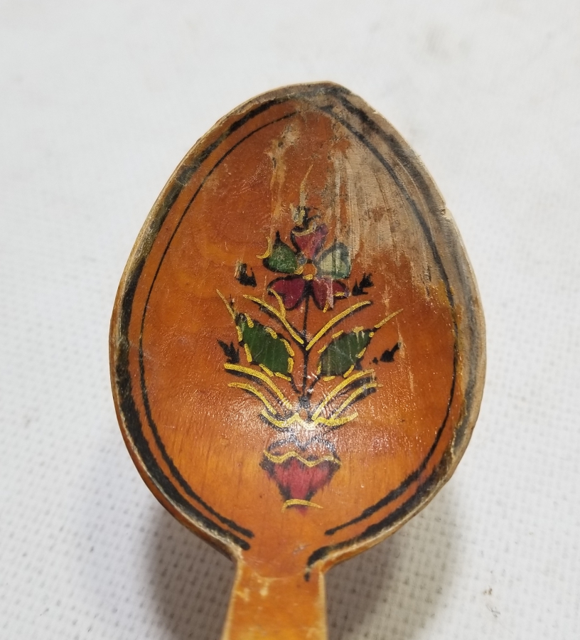 USTA İMZALI EL BOYAMA ANTİKA TAHTA KAŞIK