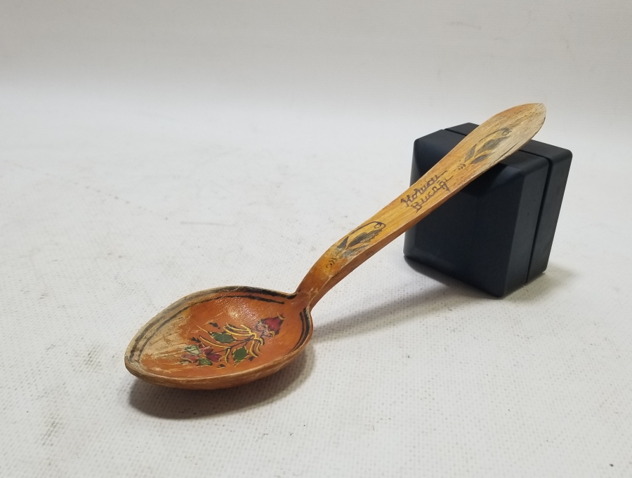 USTA İMZALI EL BOYAMA ANTİKA TAHTA KAŞIK