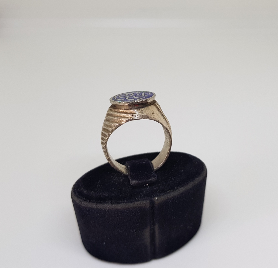 ÜZERİ MİNE İŞÇİLİKLİ HAC HATIRASI ANTİKA YÜZÜK