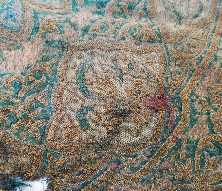 OSMANLI DÖNEMİ HEREKE DOKUMASI İPEK NADİR SAKAL-I ŞERİF - KUTSAL EMANET ÖRTÜSÜ