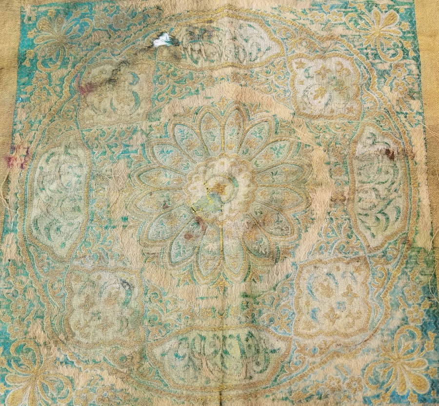 OSMANLI DÖNEMİ HEREKE DOKUMASI İPEK NADİR SAKAL-I ŞERİF - KUTSAL EMANET ÖRTÜSÜ