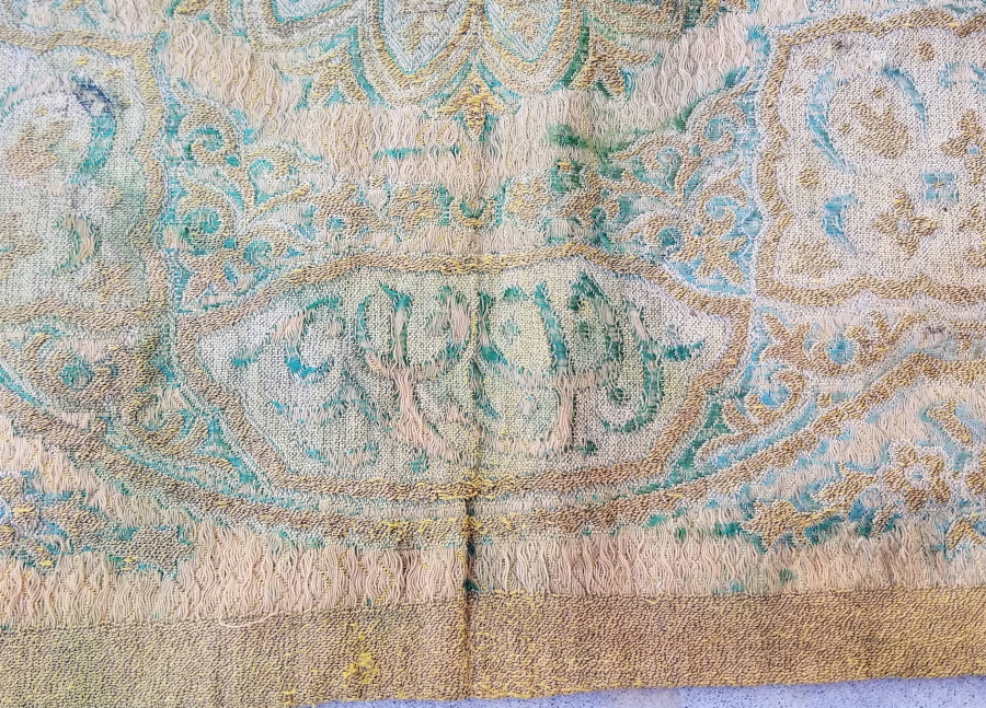 OSMANLI DÖNEMİ HEREKE DOKUMASI İPEK NADİR SAKAL-I ŞERİF - KUTSAL EMANET ÖRTÜSÜ