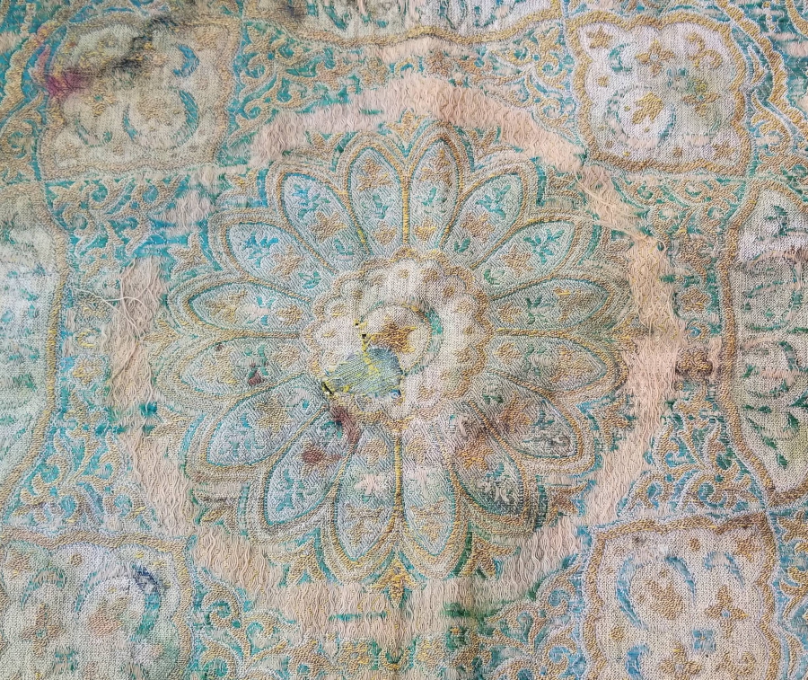 OSMANLI DÖNEMİ HEREKE DOKUMASI İPEK NADİR SAKAL-I ŞERİF - KUTSAL EMANET ÖRTÜSÜ