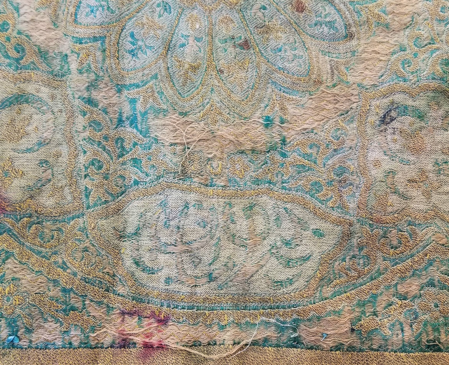 OSMANLI DÖNEMİ HEREKE DOKUMASI İPEK NADİR SAKAL-I ŞERİF - KUTSAL EMANET ÖRTÜSÜ