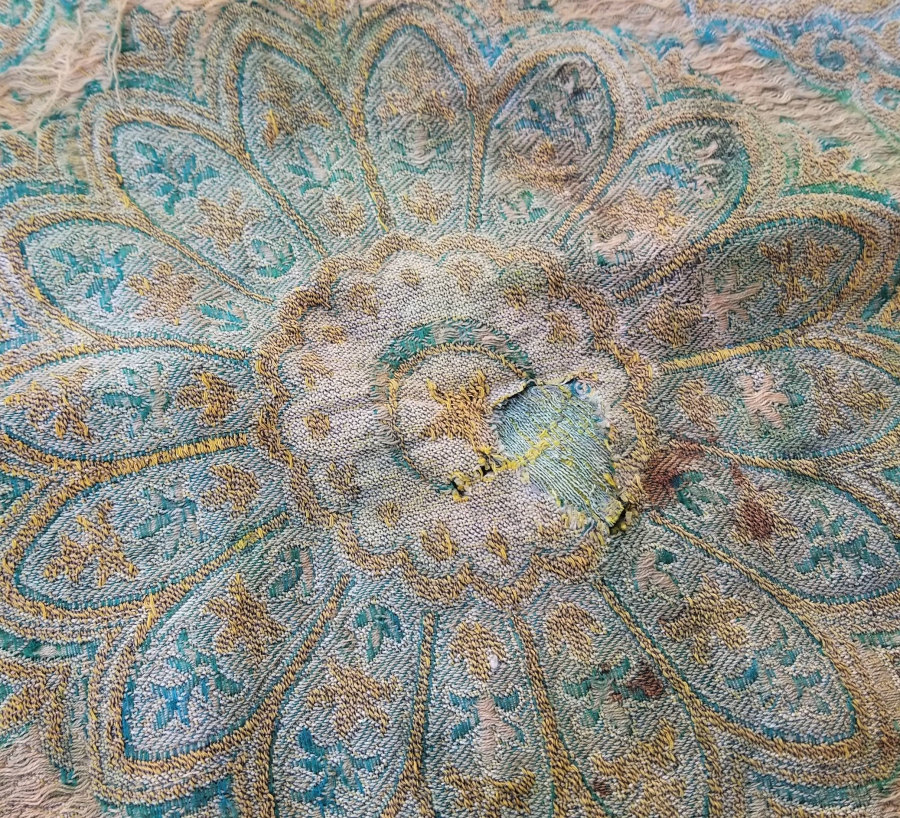 OSMANLI DÖNEMİ HEREKE DOKUMASI İPEK NADİR SAKAL-I ŞERİF - KUTSAL EMANET ÖRTÜSÜ