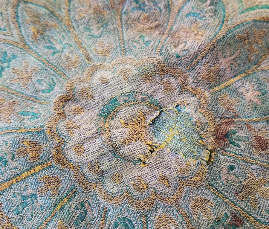 OSMANLI DÖNEMİ HEREKE DOKUMASI İPEK NADİR SAKAL-I ŞERİF - KUTSAL EMANET ÖRTÜSÜ