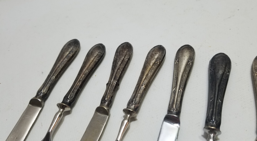 GÜMÜŞ SAPLI ALTILI ÇATAL BIÇAK SETİ