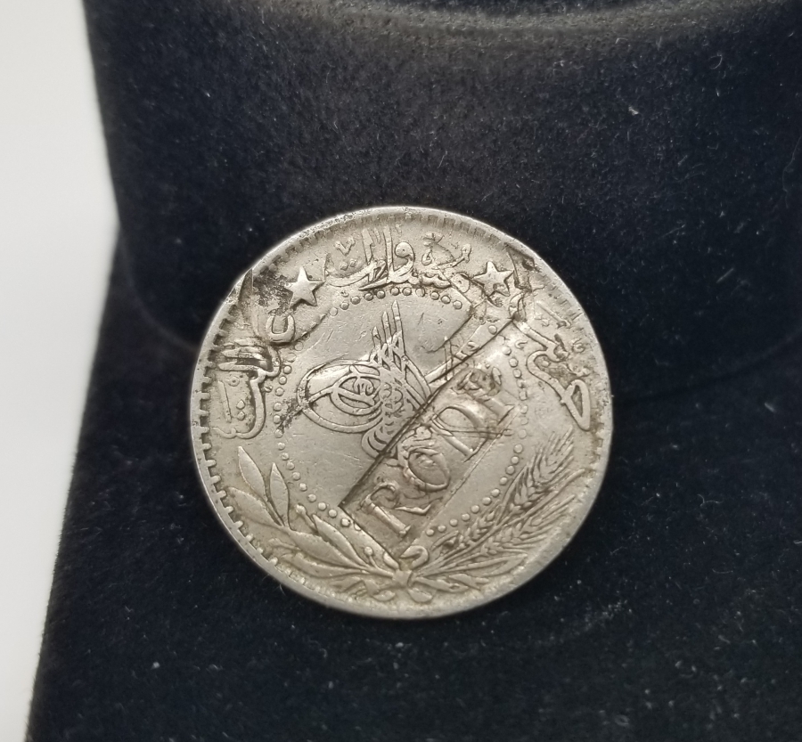 ÜZERİ OSMANLICA VE LATİN HARFLERİYLE RODOS KONTRMARKLI 20 PARA