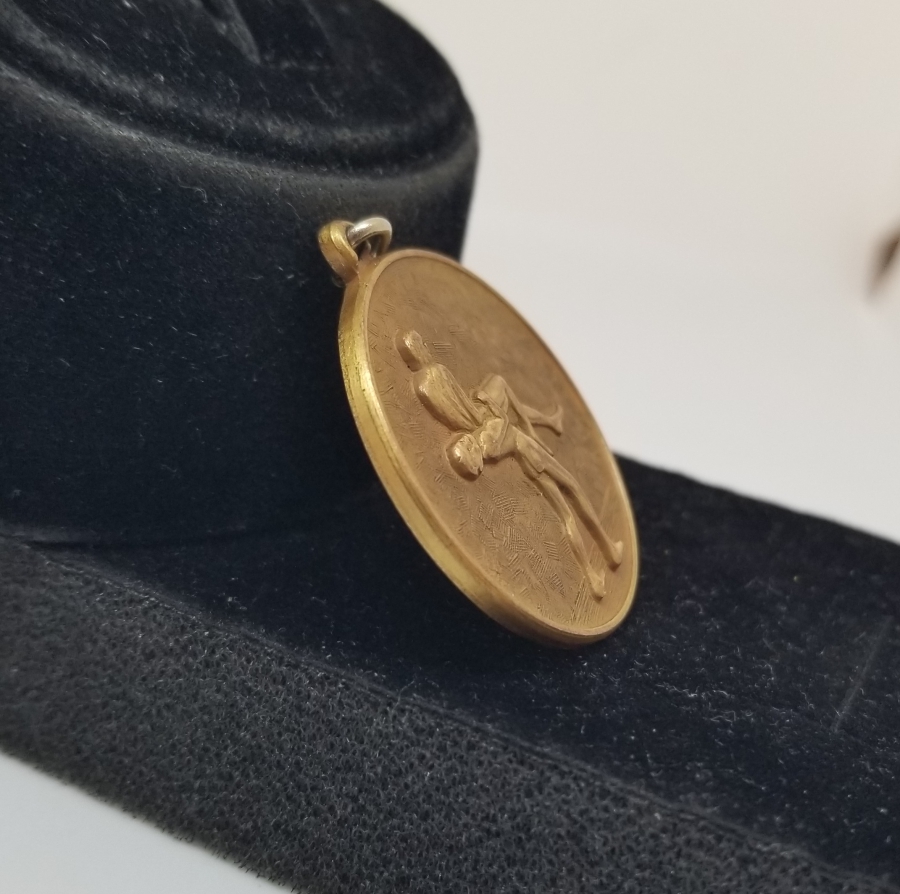 GÜREŞ KONULU ANTİKA MADALYA