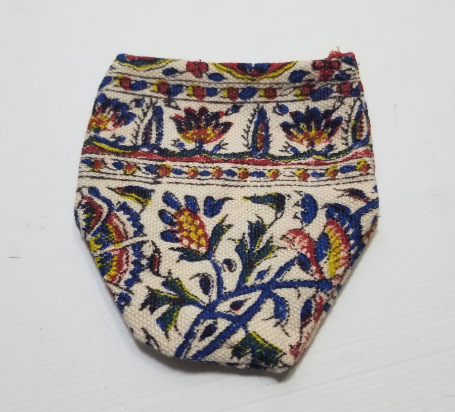 KIRKAĞAÇ BASKISI KUMAŞTAN YAPILMIŞ OSMANLI DÖNEMİ GELİN KESESİ