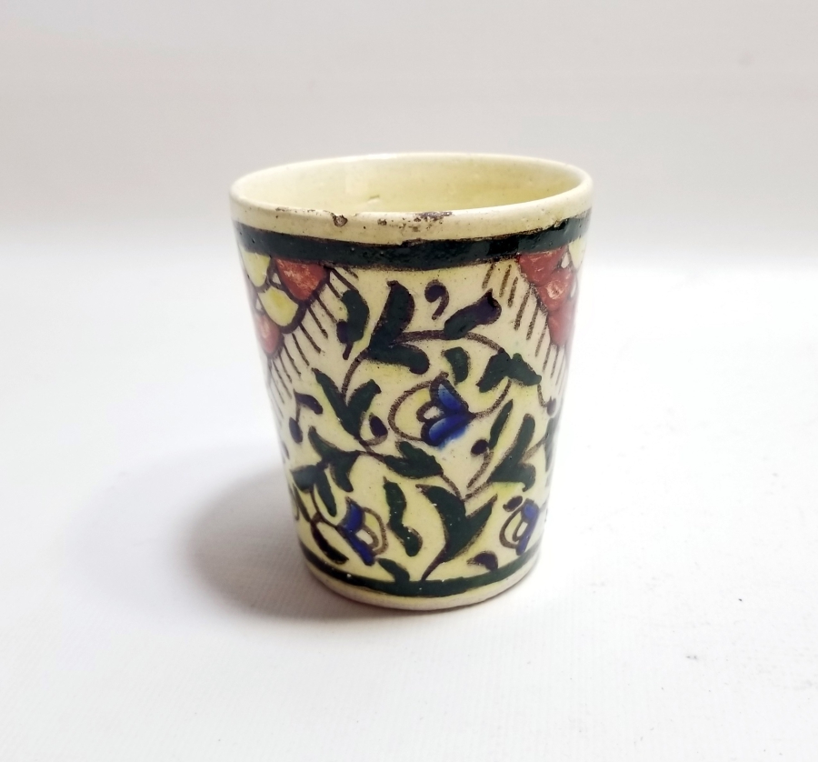 OSMANLI DÖNEMİ EL BOYAMA KÜTAHYA ŞERBET BARDAĞI