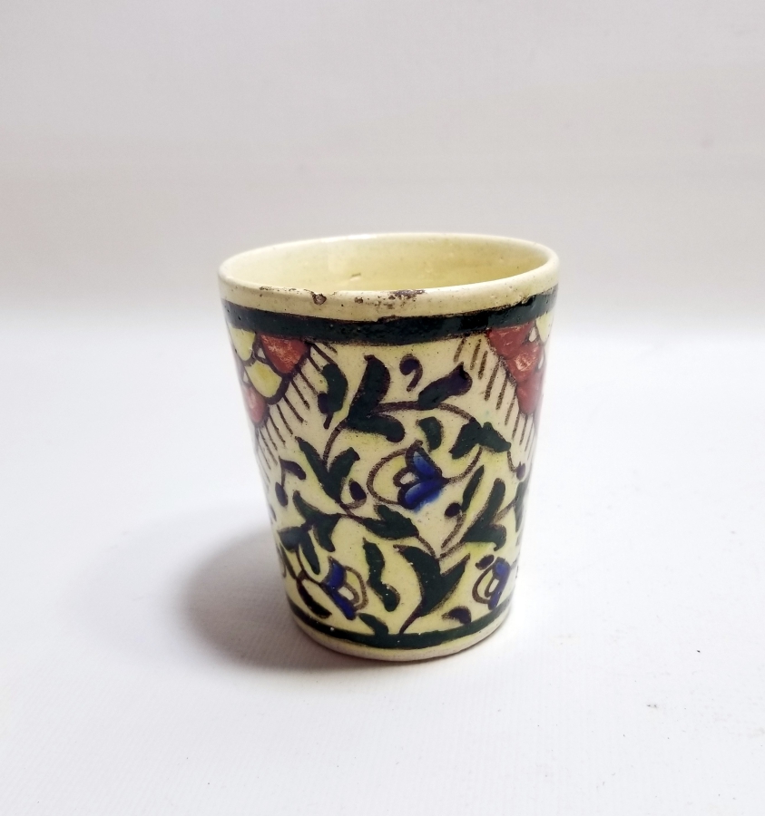 OSMANLI DÖNEMİ EL BOYAMA KÜTAHYA ŞERBET BARDAĞI