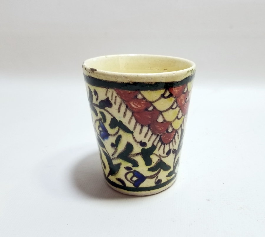 OSMANLI DÖNEMİ EL BOYAMA KÜTAHYA ŞERBET BARDAĞI