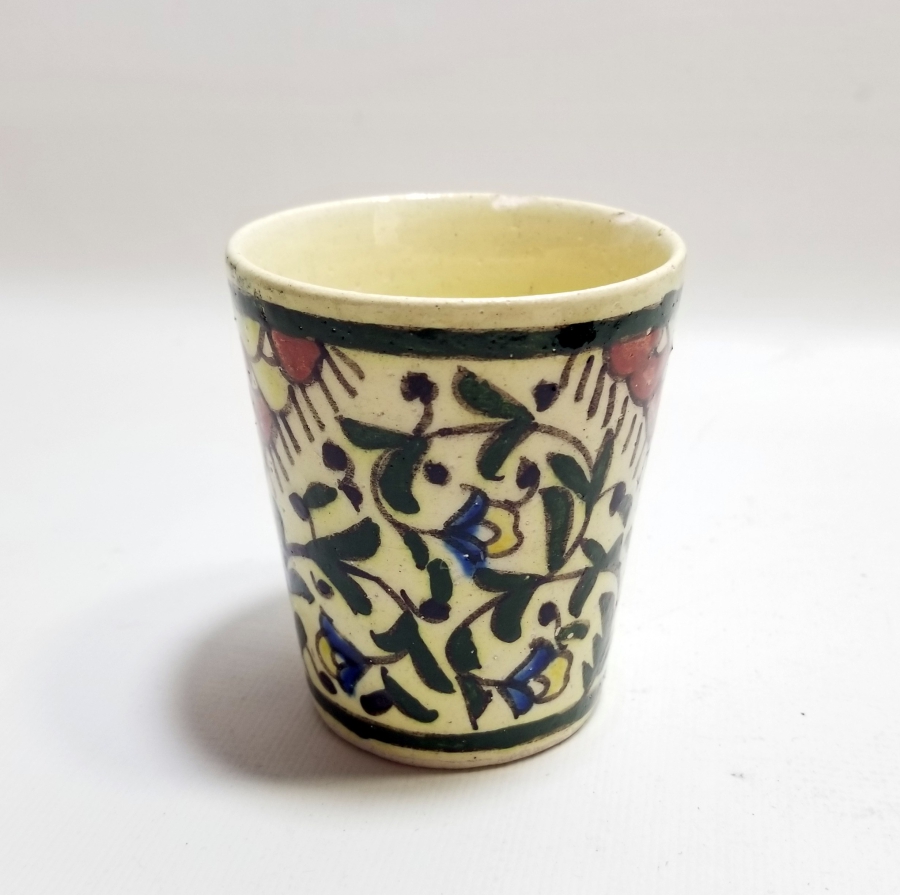 OSMANLI DÖNEMİ EL BOYAMA KÜTAHYA ŞERBET BARDAĞI