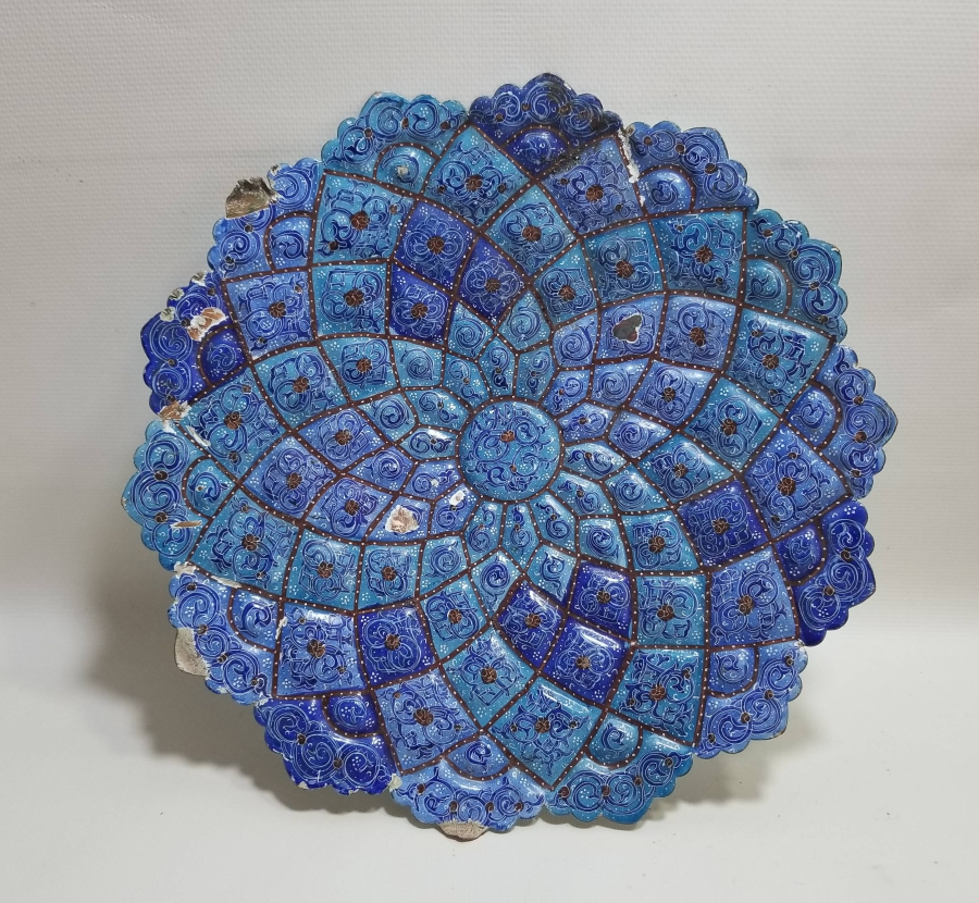 ÜZERİ MİNE İŞÇİLİKLİ BÜYÜK BOY ANTİKA MEYVELİK - İKRAMLIK