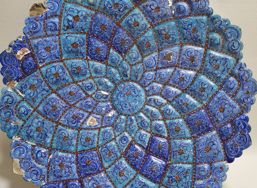 ÜZERİ MİNE İŞÇİLİKLİ BÜYÜK BOY ANTİKA MEYVELİK - İKRAMLIK