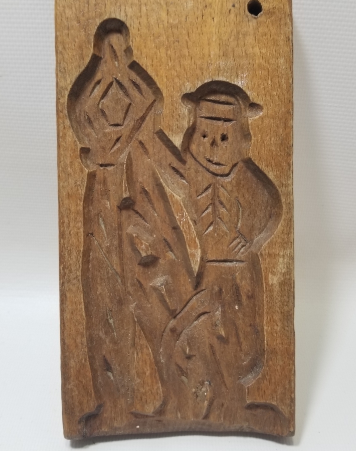 EL OYMA İŞÇİLİKLİ ANTİKA AHŞAP KURABİYE KALIBI