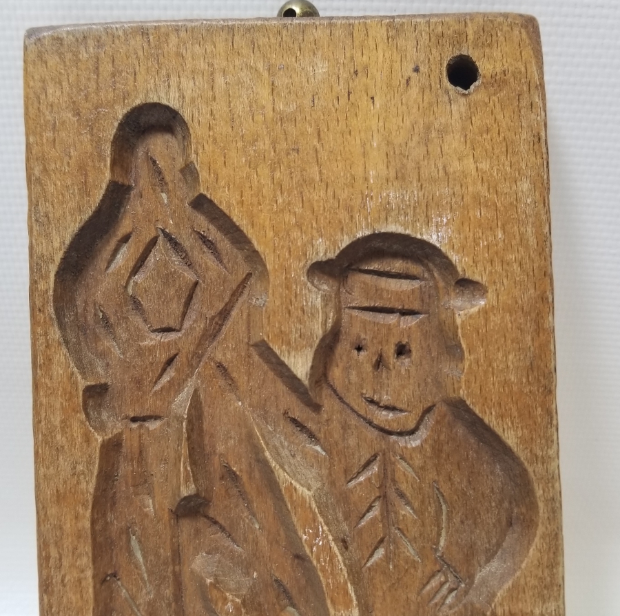 EL OYMA İŞÇİLİKLİ ANTİKA AHŞAP KURABİYE KALIBI