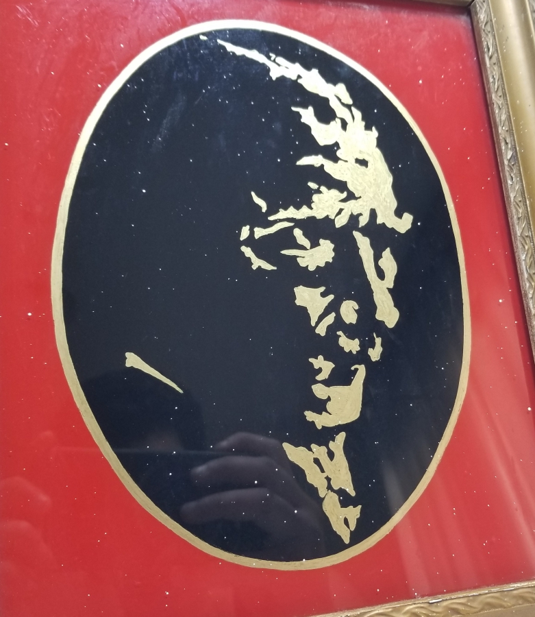 MUSTAFA KEMAL ATATÜRK GÖRSELLİ ORİJİNAL ÇERÇEVESİNDE ANTİKA CAM ALTI PANO