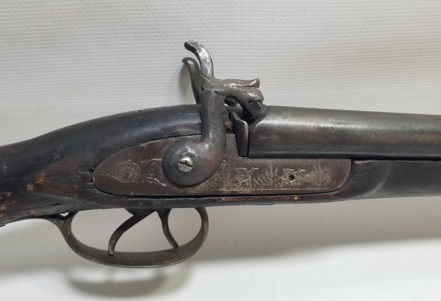 ÜZERİ AV SAHNELİ OSMANLI DÖNEMİ ÇİFTE DOLMA TÜFEK