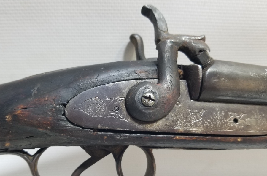 ÜZERİ AV SAHNELİ OSMANLI DÖNEMİ ÇİFTE DOLMA TÜFEK