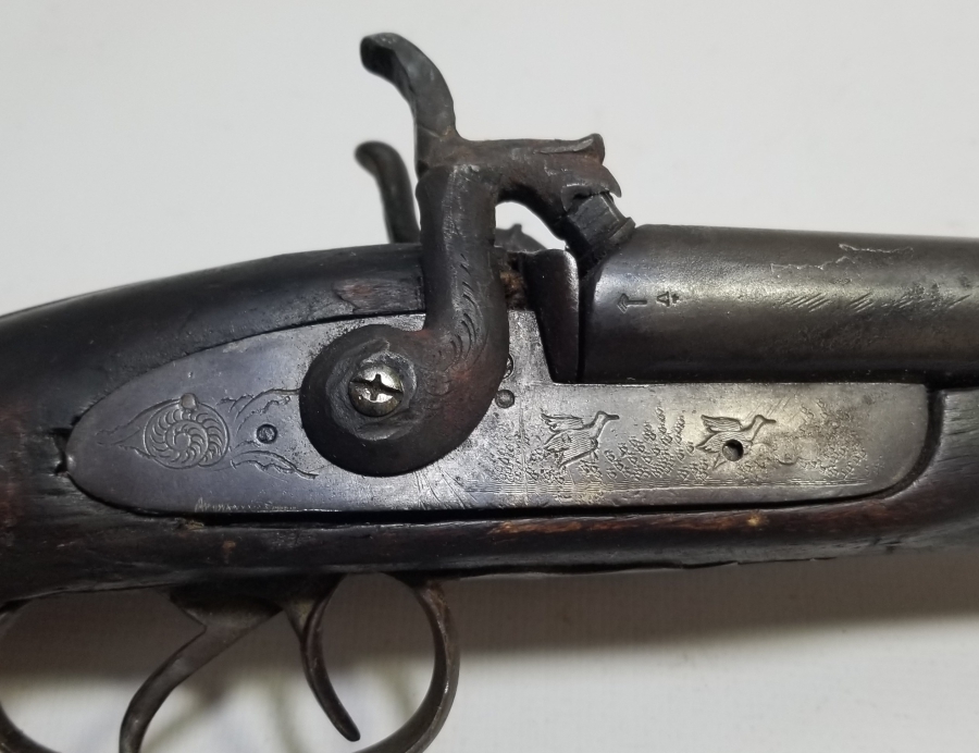 ÜZERİ AV SAHNELİ OSMANLI DÖNEMİ ÇİFTE DOLMA TÜFEK