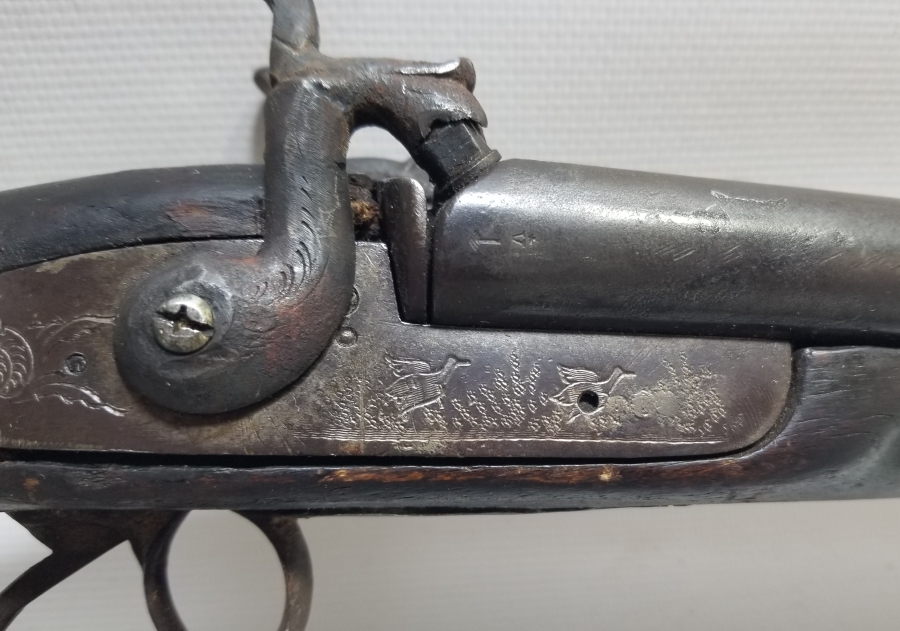 ÜZERİ AV SAHNELİ OSMANLI DÖNEMİ ÇİFTE DOLMA TÜFEK