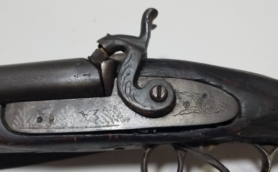 ÜZERİ AV SAHNELİ OSMANLI DÖNEMİ ÇİFTE DOLMA TÜFEK