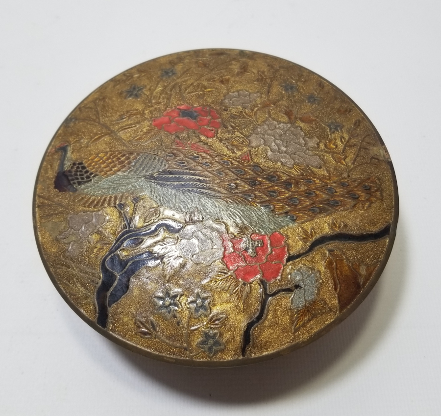 ÜZERİ MİNE İŞÇİLİKLİ ANTİKA KAPAKLI KUTU